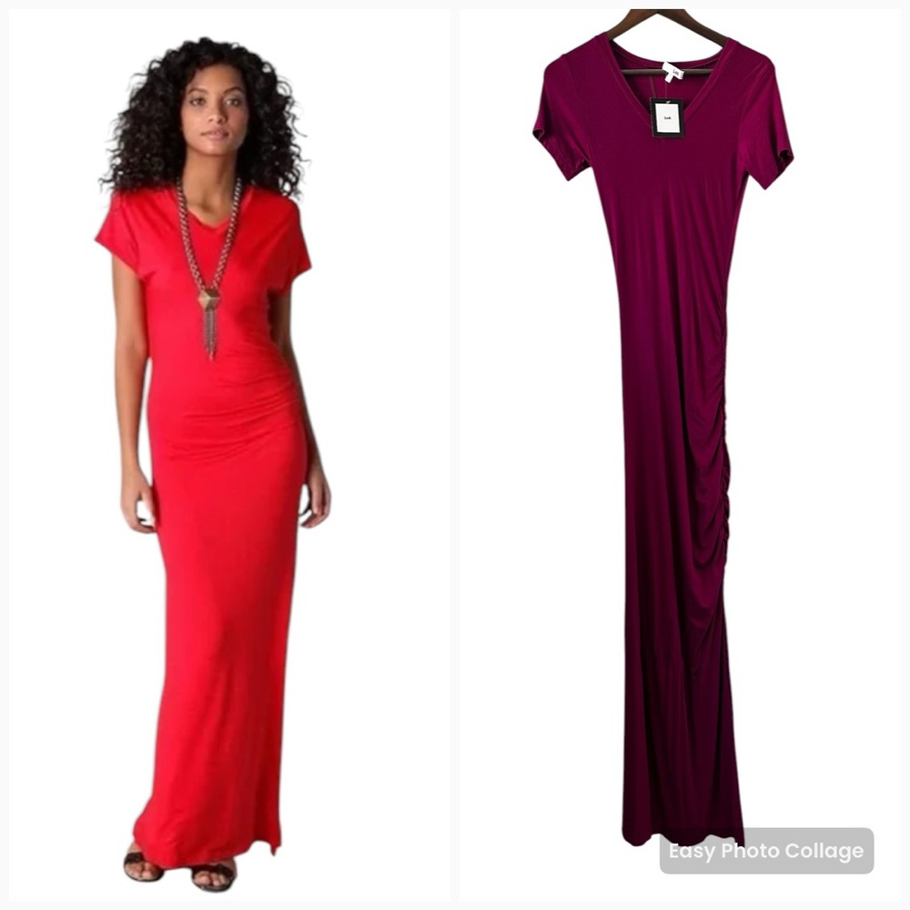 LNA x Revolve Fuschia Pink Jersey Knit Column Maxi “Kafta”Dress‎ Small